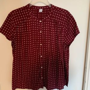Old Navy Maroon Patterned Blouse L